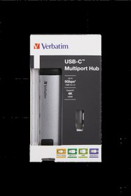 Resim Verbatim USB-C Multiport Hub \u002F 2x USB 3.0, HDMI, Gigabit Ethernet 