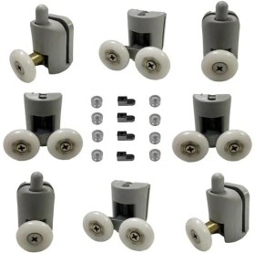 Resim Duşakabin Tekerleği Cam Kabin Tekeri Rulman Plastik 8 Li Set Teker Çapı 22 mm 