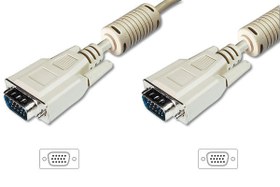 Resim Digitus AK-310103-030-E 3 Mt VGA to VGA Erkek-Erkek AWG28 3Coax\u002F7C Bej Görüntü Kablosu 