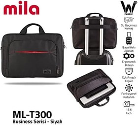 Resim MILA ML-T300 15.6" Su Geçirmez,Su Geçirmez Fermuar Laptop,Notebook El Çantası-Siyah 