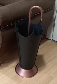 Resim Genel Markalar Antik Siyah Bakır Şemsiyelik Metal Kova 