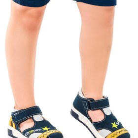 Resim Kiko Kids Foxy Erkek Çocuk Günlük Ayakkabı Petrol - Sarı 