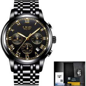 Resim Hanyang Siyah Altın S Lıge Yeni Erkek Izle Üst Marka Lüks Spor Kuvars Erkek Saatler Tam Çelik Su Geçirmez Kronograf Kol Saati Erkekler Relogio Masculin (Yurt Dışından) 