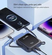 Resim BUFF LABS BP14 10000 mAh Dijital Ekranlı Dahili Kablolu Powerbank 
