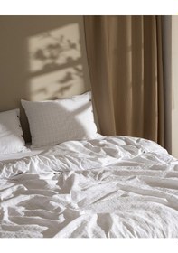 Resim Madame Coco Lumiere King Size %100 Pamuk Armürlü Nevresim Takımı - Bej 8684427124857 Beyaz 