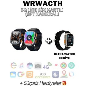 Resim Wearfitpro Wrwatch 5g Lite Sim Kart Çift Kamera Btk Yeni Nesil Özellikler 16gb 51mm Akıllı Saat + Ultra Watch 