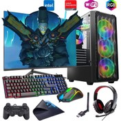 Resim ROGAME i5 14400F 16GB DDR4 1TB m2 8GB RX580 24" Monitörlü Oyun Bilgisayarı (Gaming SET) 