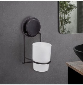 Resim Okyanus Home Magic Fix Sihirli Yapışkan Siyah Diş Fırçalık Siyah 