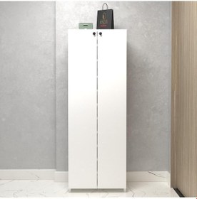 Resim Kenzlife Kapaklı Ayakkabılık Bosnevi Mat Beyaz Suntalam 170 080 30 Kırkdört Çift Ayakkabı Kapasitesi Arkalıksız Beyaz 