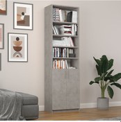 Resim Retro Taş Desen 2 Kapaklı Kitaplık 