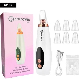 Resim Dempower Black Skin Dijital Göstergeli 6 Başlıklı Cilt Temizleme Vakum Aleti 