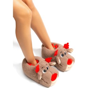 Resim Twigy Dissy Kadın Hayvanlı Panduf Kahverengi 36/41 