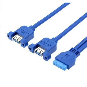 Resim 19 pin usb 3.0 dişi to 2x usb 3.0 dişi panel tipi kablo 