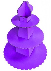 Resim Cup Cake Standı Piramit Modeli Düz Renk Mor Pk:1 +3 