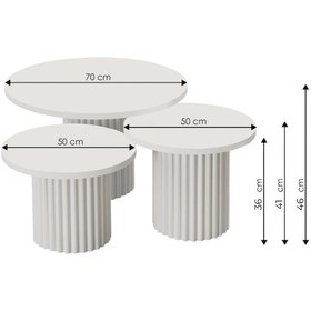 Resim Faymend Nuuny Bohem Modern 3'lü Ahşap Sehpa 'ceviz' Ceviz 