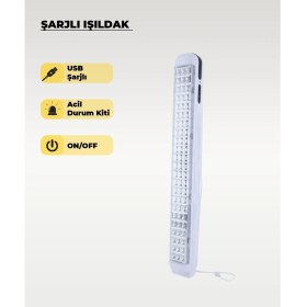 Resim AC Aydınlatma 69 Ledli Şarjlı Işıldak Beyaz Işık 
