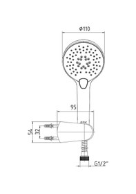 Resim Eca Purity 102117389 Mafsallı Duş Seti Banyo Üst Takımı Krom 