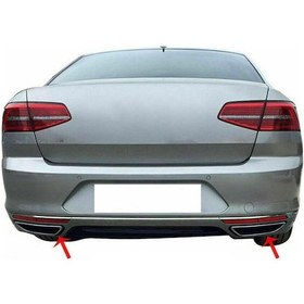 Resim Vw Passat B8 2015-2019 Egzoz Çıkışı 2 Parça Paslanmaz Çelik 