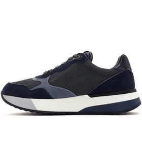 Resim Alberto Guardiani Erkek Lacivert Gri Winner Kalın Tabanlı Deri Sneaker - Lacivert / 4 