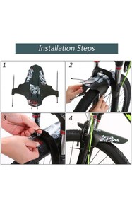 Resim SARİSSA BİSİKLET Wake Mtb Bisiklet Çamurluk Trekking Ön Veya Arkaya Takılabilir 4 Adet Cırt Kelepçe Hediyeli Skulls K 