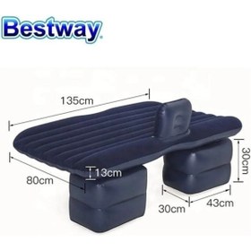 Resim Bestway 67780 Araç Içi Şişme Yatak Araba Arka Koltuk Yatağı 135x80 Cm (POMPASIZ) 