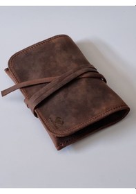 Resim Küçük Tütün Kesesi Cüzdan Tütünlük Hakiki Deri 