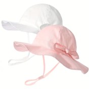 Resim 2 Adet CAMPTRACE Gençler Güneş Şapkaları - Geniş Kenar, Nefes Alabilen Polyester, Güvenli Uyum İçin Ayarlanabilir Çene Kayışı, Sevimli Çiçek & Karikatür Tasarımlar - Hafif, Elde Yıkanabilir Kapaklar İlkbahar/Yaz Plaj & Doğum Günü Kutlamaları İçin, Katlanabilir Güneş Şapkası 