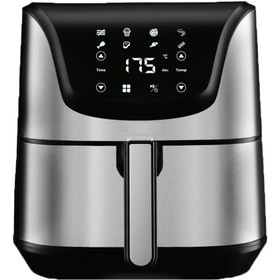 Resim RİVO HOME DECOR Arow Favor 5.5 Litre Inox Airfryer Yağsız Fritöz 1700W Dokunmatik Led Ekranlı HEDİYELİ 