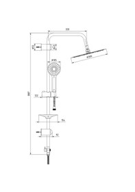 Resim Ar Ark İnce Yuvarlak Duş Kolonlu Seti 2 Fonksiyonlu Çok Renkli 