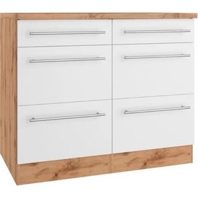 Resim Aya Mutfak 6 Çekmeceli Alt Modül -120 Cm - Çok Amaçlı Dolap -tezgah Dahil Beyaz 