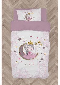 Resim Mekta Home Bebek Ve Çocuk Odası Ay Üzerinde Oturan Kız Desenli Motifli Nevresim Takımı 