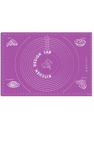 Resim Kitchen Design Lab Mor Silikon 45x65 CM Hamur Açma Matı Ve Siyah Silikon Yanmaz Mutfak Fırın Eldiveni 2'li Set 