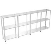 Resim Rafburada 3 Katlı 4'Lü Bitişik Galvaniz Çelik Raf. Depo, Dosya, 