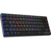 Resim Rampage W-GRANITE Siyah/Gri Low Profile BLUE SWITCH Q RGB 2,4 ghz+ BT Mekanik Gaming Oyuncu Klavye 