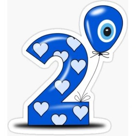 Resim TSC 2 Yaş Nazar Sticker Yapıştırması Etiket 20 cm 