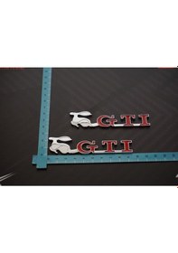 Resim Volkswagen Gti Running Rabbit Çamurluk Yanı Krom Metal 3M Logo (547331331) 