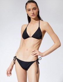 Resim Koton Üçgen Bikini Üstü Basic Kaplı Boyundan Bağlamalı Siyah 3sak10001bm 3SAK10001BM999 Siyah 