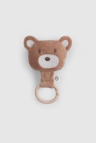 Resim Ahşap Saplı Diş Kaşıyıcı ve Kahve Çıngırak Ayıcık - Kahve / One Size 