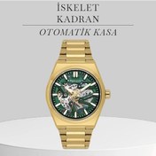 Resim Ferrucci Otomatik Çelik Kordon 3 Atm Suya Dayanıklı Özel Tasarım Erkek Kol Saati Ax.014x1 Sarı 