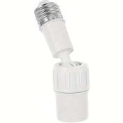 Resim 1 adet Ayarlanabilir Açılı Ampul Soket Uzatıcısı - LED Lambalar için Esnek Sağ Açı Plastik Çıkış Tabanı Tutucu, 360 ° Dönebilir, Korozyona Dayanıklı, Beyaz, Ev, Garaj, Atölye ve Ofis Aydınlatması için İdeal, Taşınabilir Işık Çözümü | Fonksiyonel Tasarım | Dayanıklı Plastik 