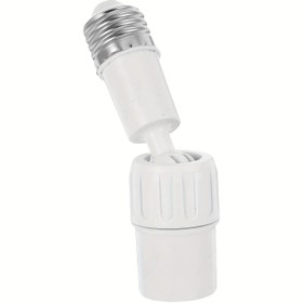 Resim 1 adet Ayarlanabilir Açılı Ampul Soket Uzatıcısı - LED Lambalar için Esnek Sağ Açı Plastik Çıkış Tabanı Tutucu, 360 ° Dönebilir, Korozyona Dayanıklı, Beyaz, Ev, Garaj, Atölye ve Ofis Aydınlatması için İdeal, Taşınabilir Işık Çözümü | Fonksiyonel Tasarım | Dayanıklı Plastik 