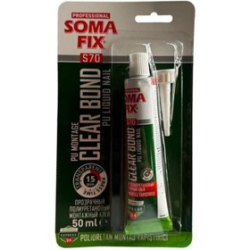 Resim Somafix Şeffaf 50 Ml. Polüretan Tüp Montaj Yapıştırıcı Silikon (SOMAFIX.S70) 