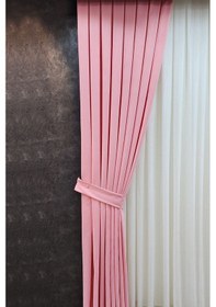 Resim Mosso Fon Perde Düz Renk Pembe 