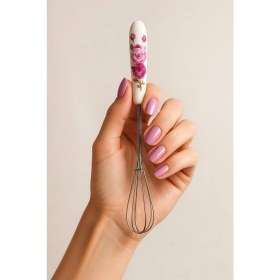 Resim Porselen Saplı Mini Çırpıcı Paslanmaz Çelik Tel Çırpma Aleti 