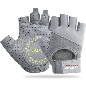 Resim Liangduo Shop Gri Tarzı L Boyutu Spor Eldivenleri Kadın Yoga Sportg Aparatı Bayan Eğitim Kaymaz Nefes Ince Yarım Parmak Halter Bisiklet Eldiveni (Yurt Dışından) 