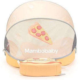 Resim Mambobaby Pizza Desen - Emniyetli Gölgelikli Ve Ayak Destekli Bebek Yüzme Simidi 