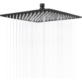 Resim Fause Tepe Duş Başlığı Kare Slim 304 Metal 25x25 cm Siyah 