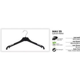 Resim Uzmangrupraf Uzman Grup Raf Elbise Askısı-Plastik Askı-20'Li Paket-Mau35 Siyah 