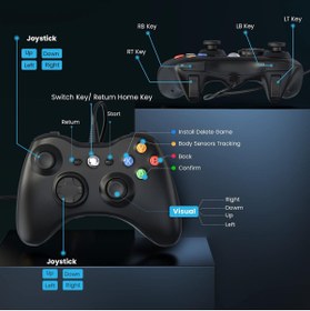 Resim SFL Product Xbox 360 Çift Turbo Titreşimli Gamepad Oyun Kolu Xbox 360/ Slim Ve Pc Windows 7,8,10,11 İle Uyumlu 