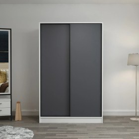 Resim Minar Kale 2 Kapaklı Sürgülü Dolap 120 Cm - Beyaz/Antrasit 